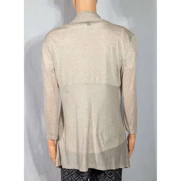 Lafayette 148 Light Wrap Cardigan Size Med New York Camel WorkWear Resort - Picture 3 of 8